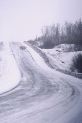 Rutschige Straße im WInter