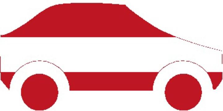 Auto als Österreich Flagge