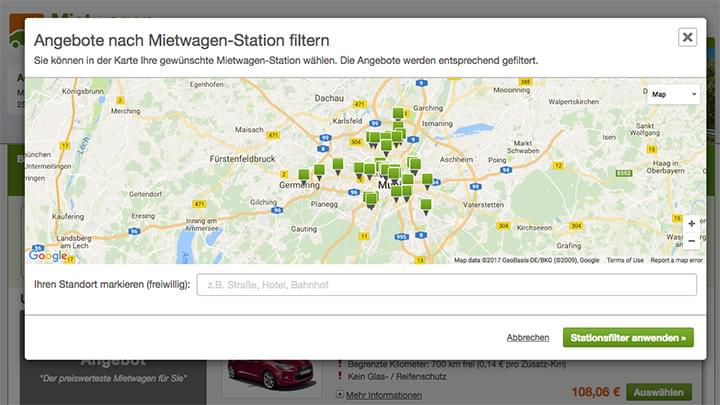 Karten-Anzeige aller Stationen