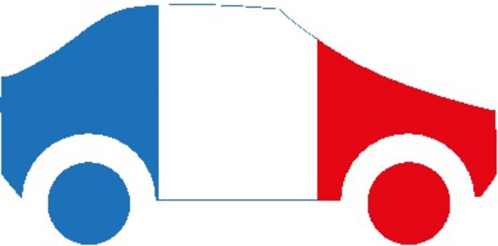 Auto als Frankreich Flagge