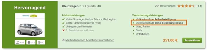 MietwagenCheck Hervorragendes Angebot